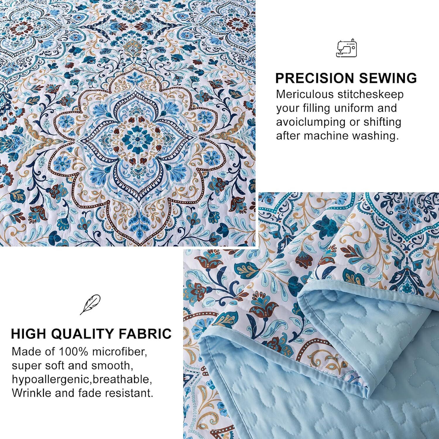 Tasteful Quilted Bedspread and Pillowcases Set: Subtle Sophistication for Your Space - Queen size Price