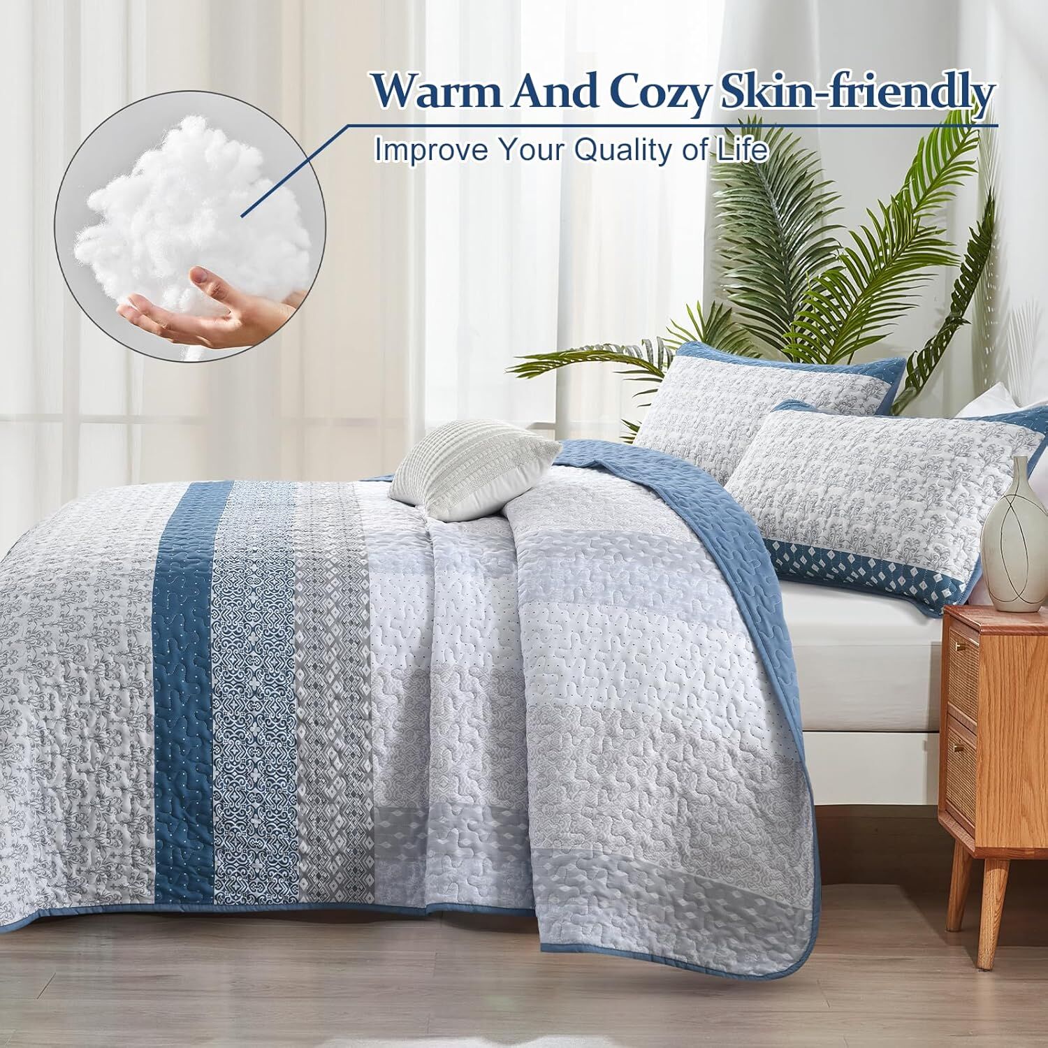 Dazzling Quilted bedspread and pillowcovers set: Add Sparkle to Your Space - Queen size Price