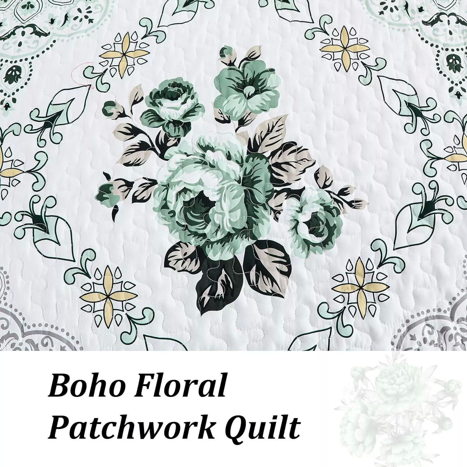 Exquisite Quilted Bedspread and Pillowcases Set: A Touch of Elegance for Your Space - Queen size Price