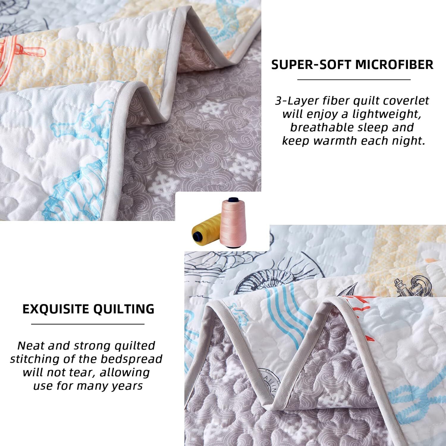 Decorative Quilted coverlet and pillowcovers set: Enhance Your Home Decor - Queen size Price