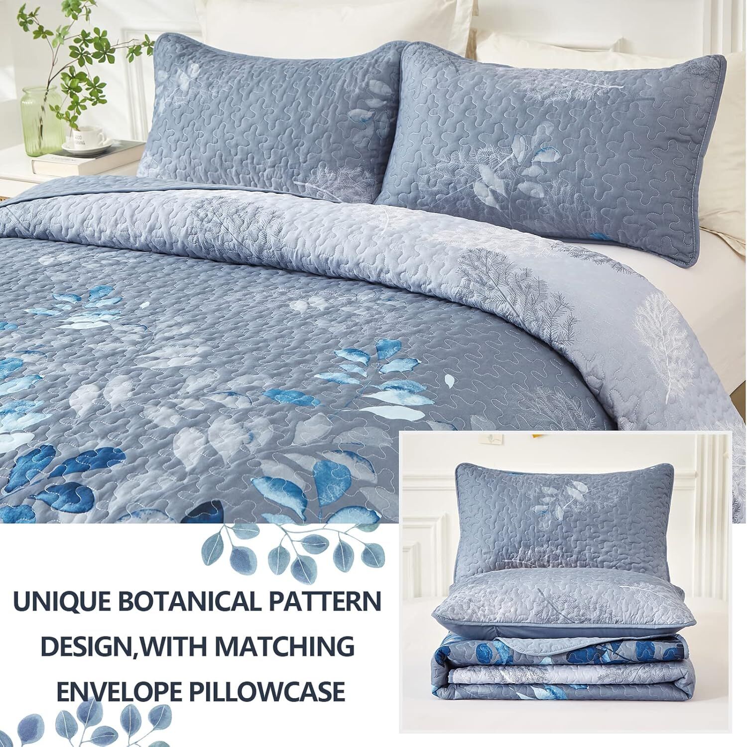 Nostalgic Quilted coverlet and pillowcovers set: Classic and Timeless - Queen size Price
