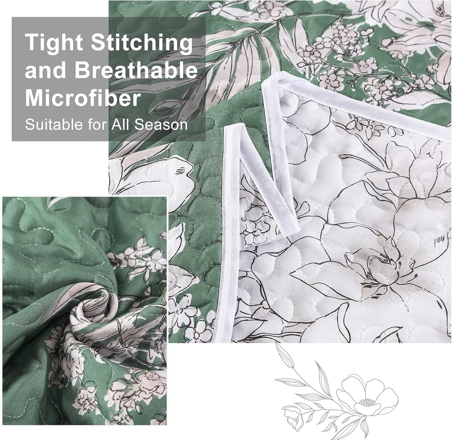 Sophisticated Quilted Coverlet and Pillowcases Set: Elevate Your Bedroom Decor - Queen size Price