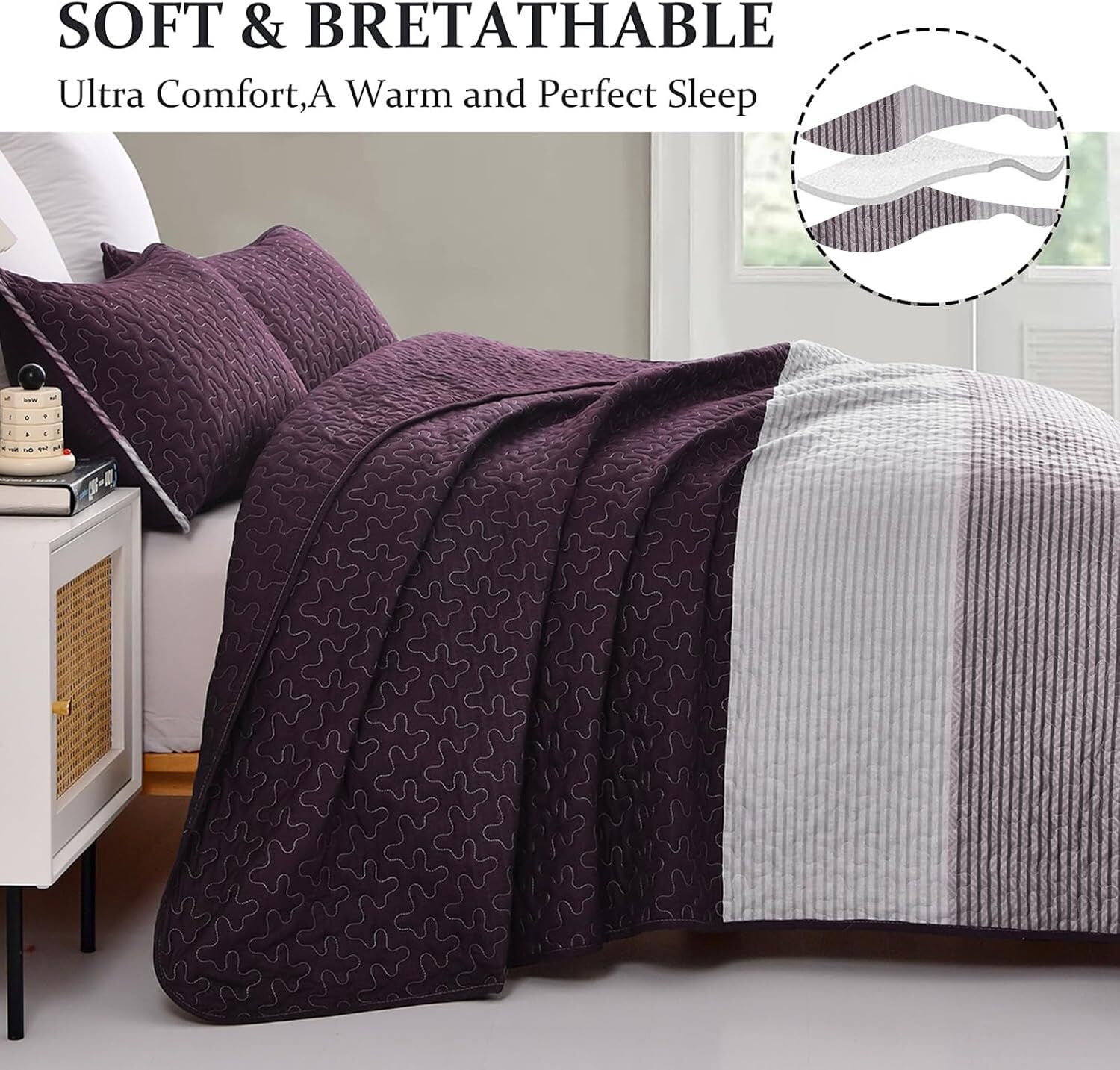 Radiant Quilted coverlet and pillowcovers set: Brighten Any Room - Queen size Price