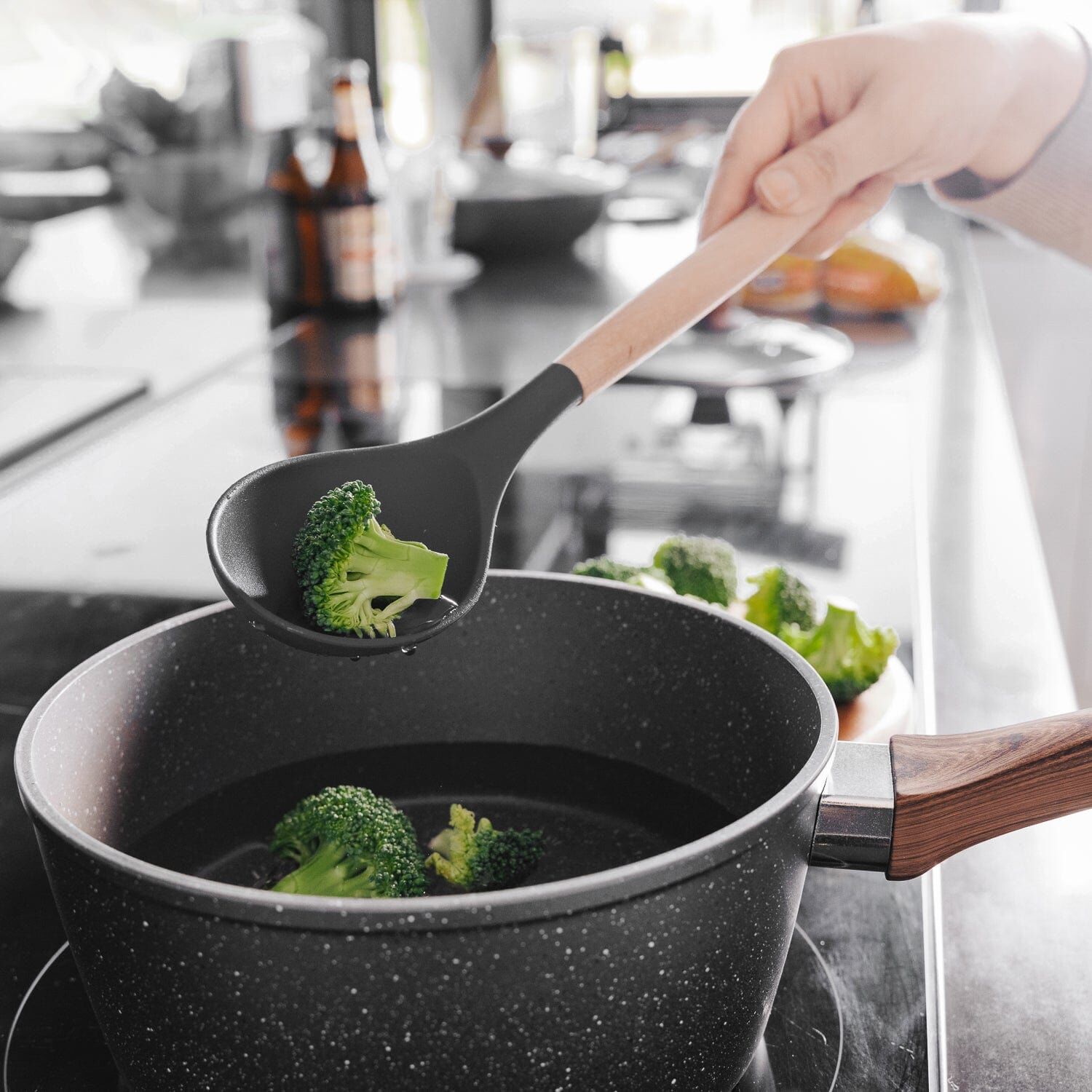 2pcs Beechwood & silicone spoon charcoal Price