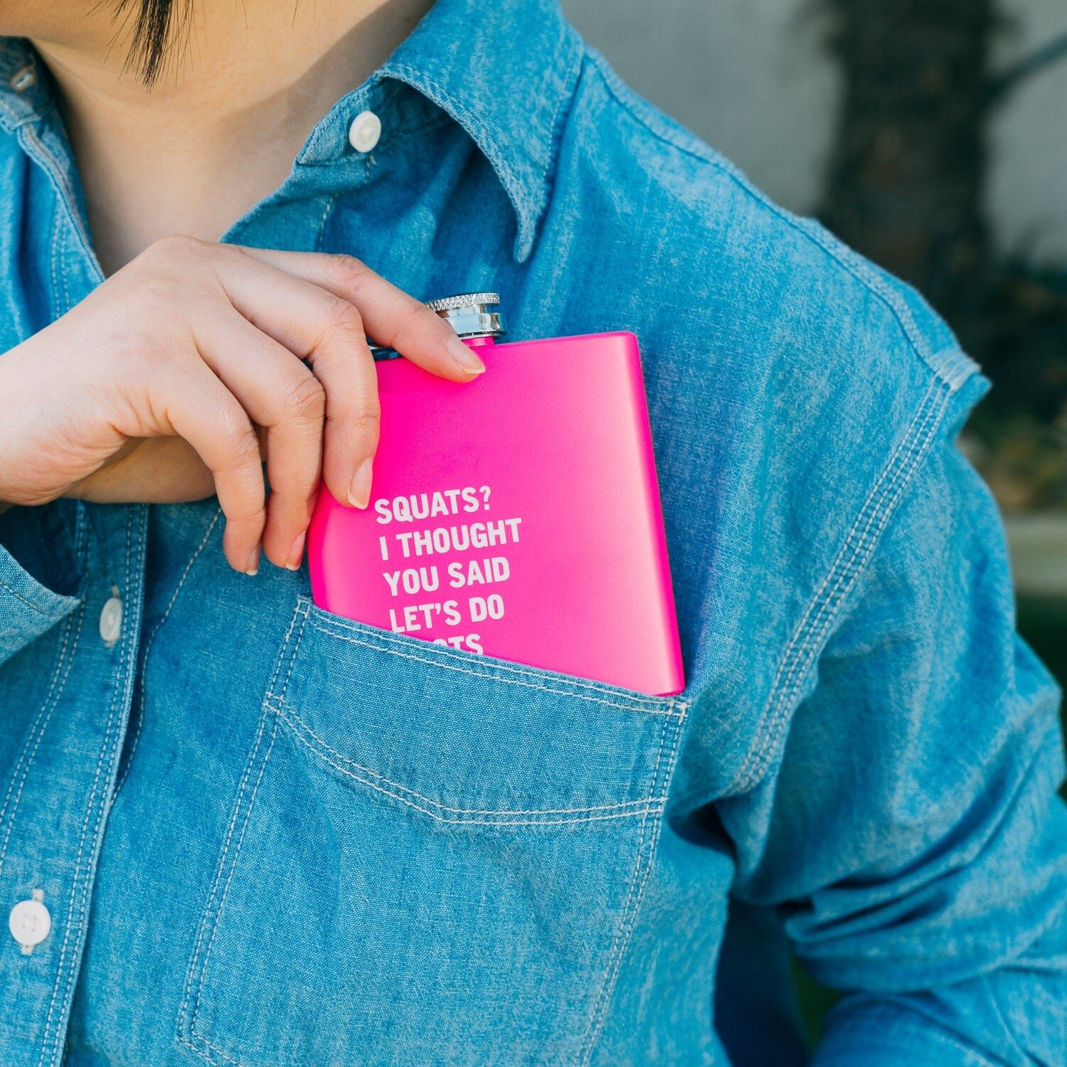 175ml Stainless Steel Hip Flask w Funny Quotes-Pink Price