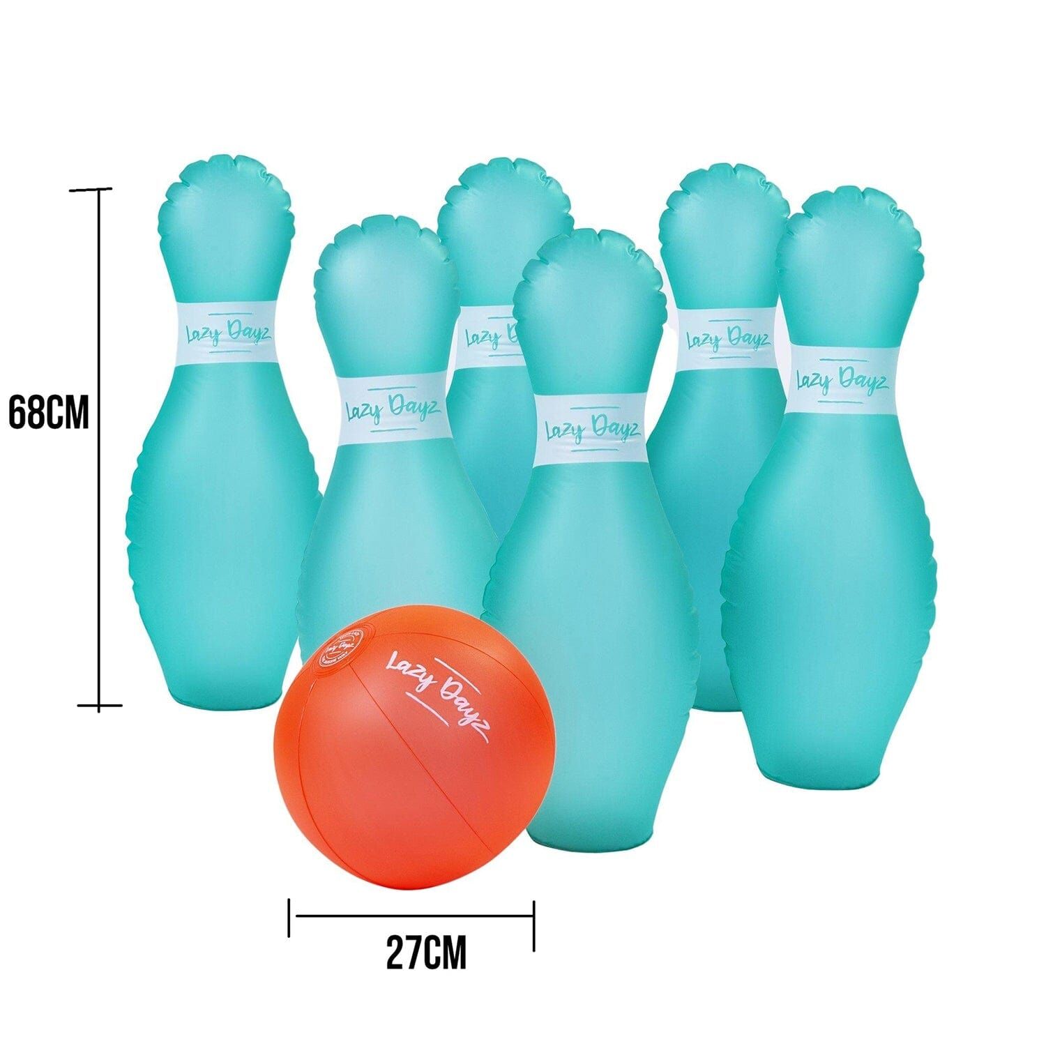 7 Pcs Lazy Dayz Pool Beach Inflatable Bowling Set Toy Price