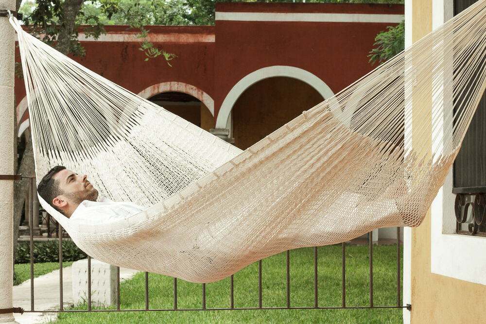 Mayan Legacy Queen Size Outdoor Cotton Mexican Hammock in Marble Colour Price