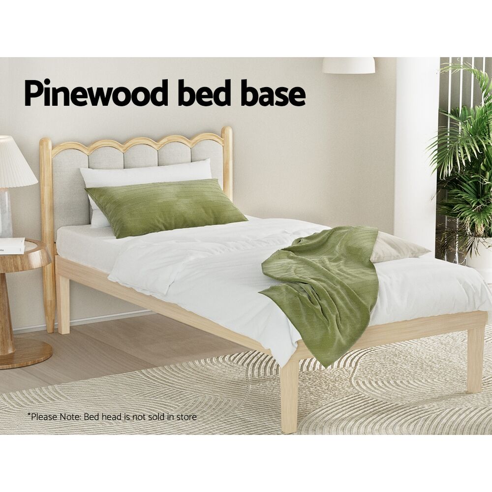 Artiss Bed Frame Single Size Wooden Base Mattress Platform Timber Pine BRUNO Price