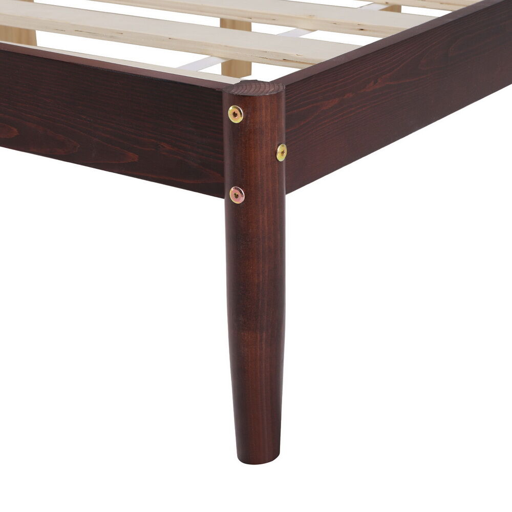 Bed Frame Queen Size Wooden Base Mattress Platform Timber Walnut VISE Price