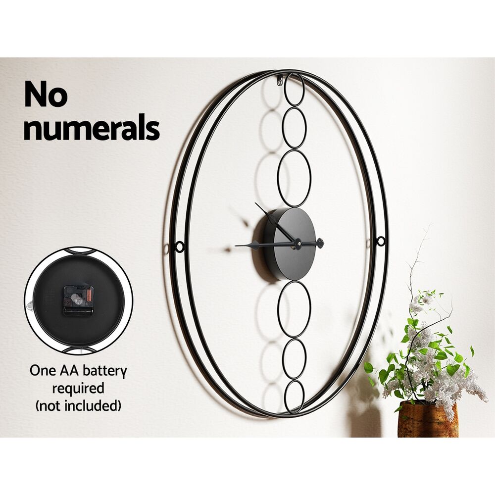 75cm Wall Clock Large No Numeral Round Black Price