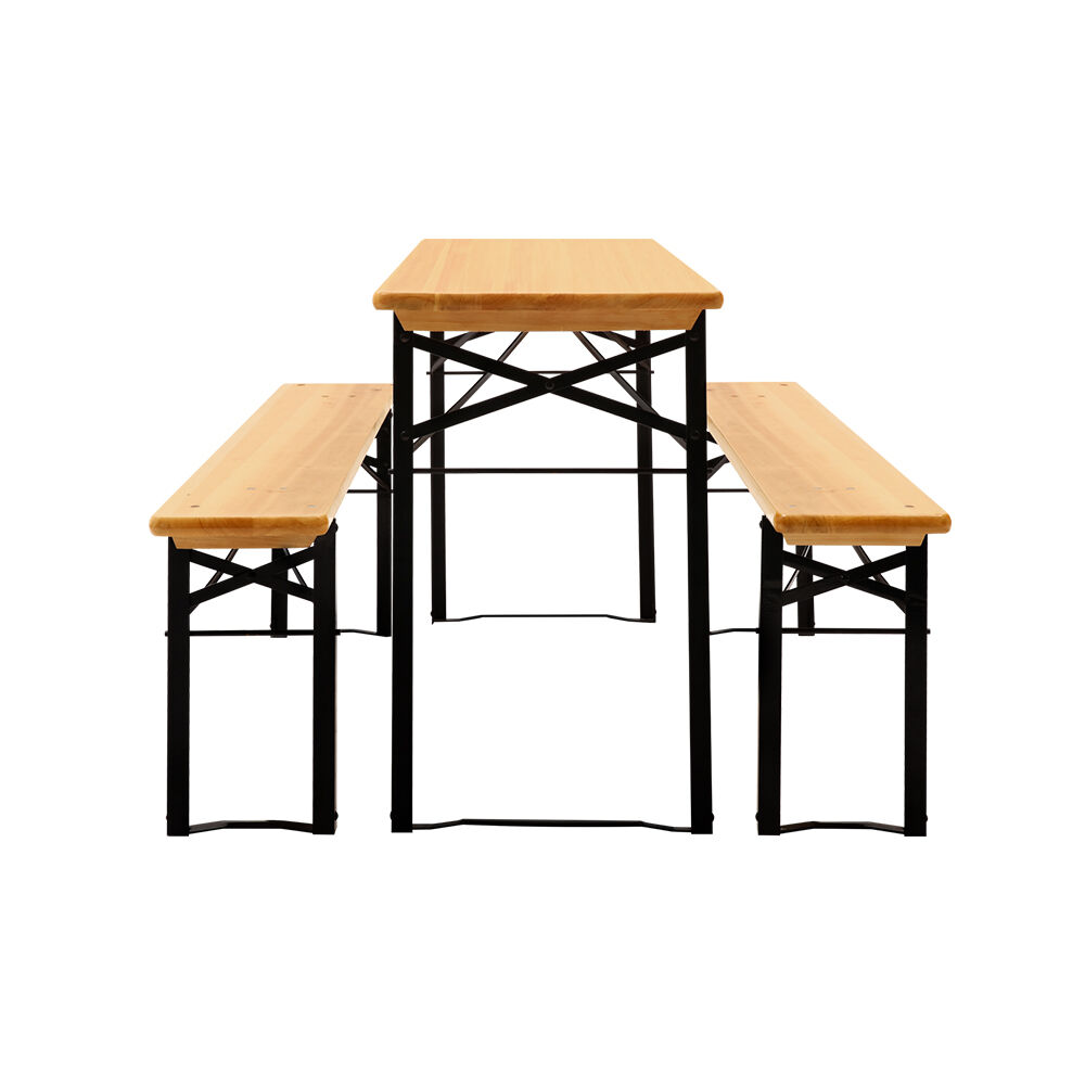 Gardeon Wooden Outdoor Foldable Bench Set - Natural Price