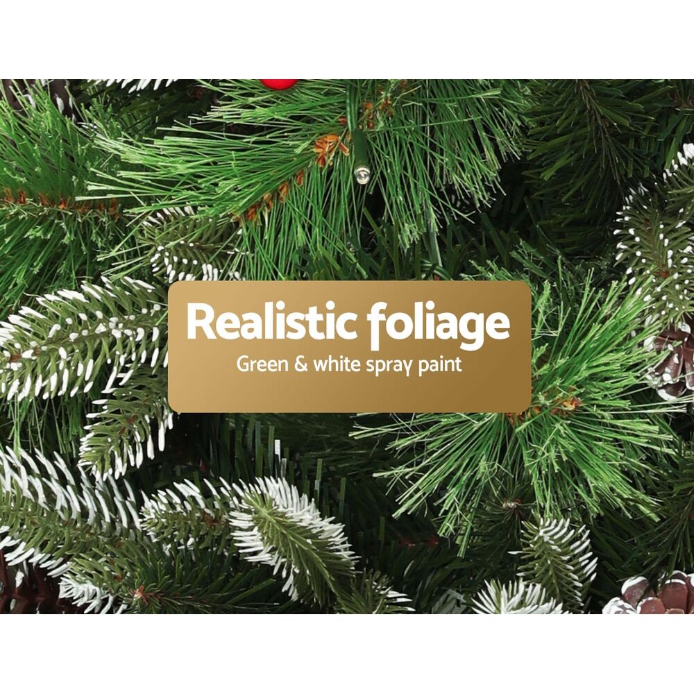 2.1M Christmas Tree with Pine Cones Red Berries Prelit LED Warm Lights Price