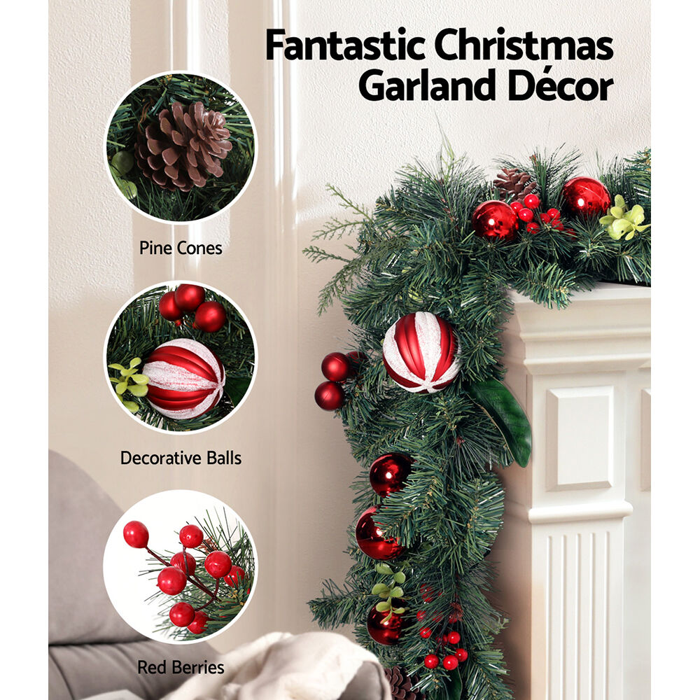 2.7m Christmas Garland with Decorations Xmas Wedding Party Price