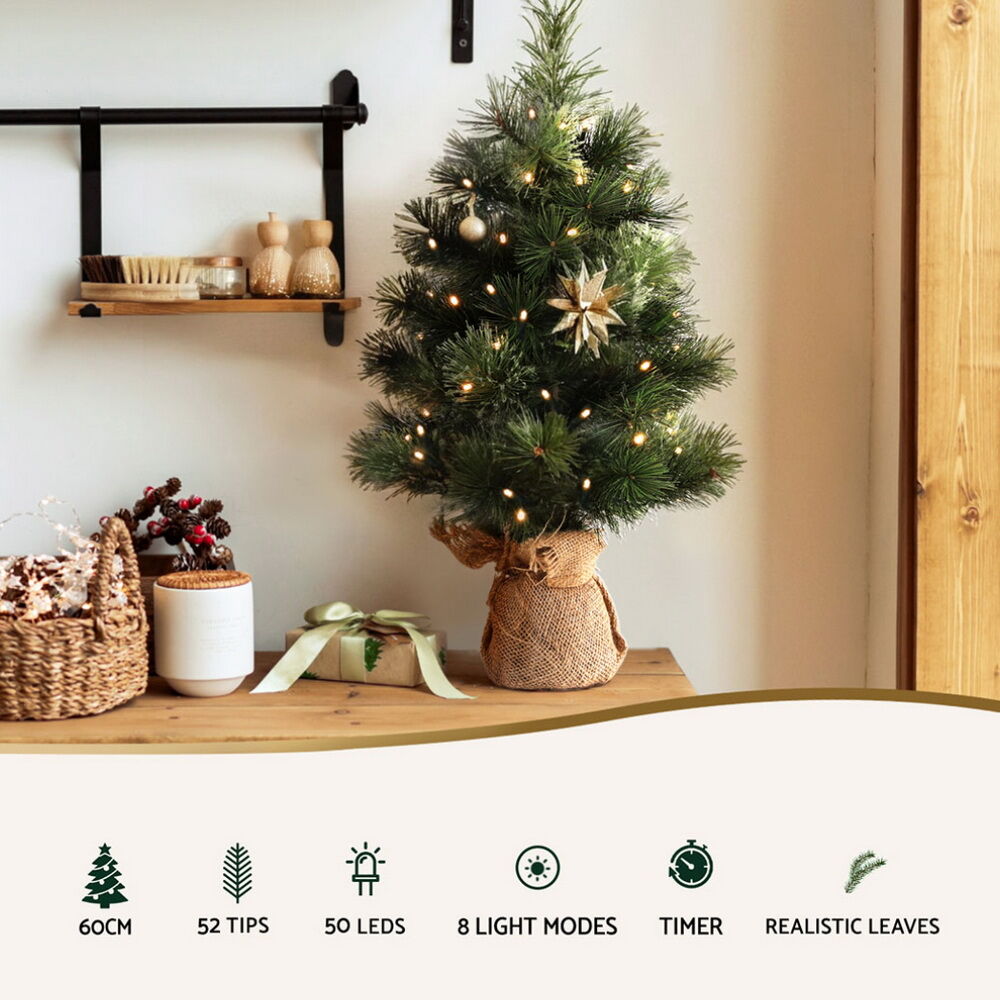 Tabletop Christmas Tree 60CM 8 Light Modes Timer Function Price
