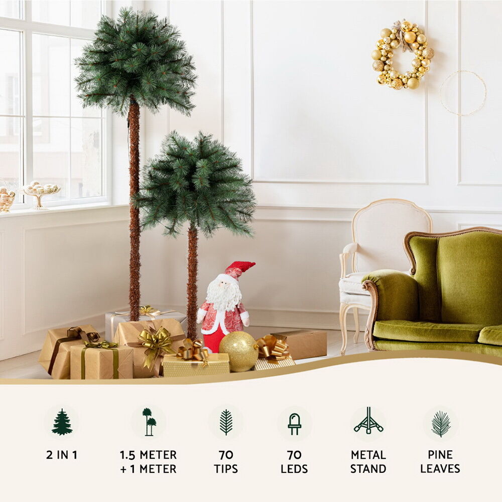 Christmas Tree 1.5+1m LED Xmas Palm Tree Party Decorations 2 in 1 Price
