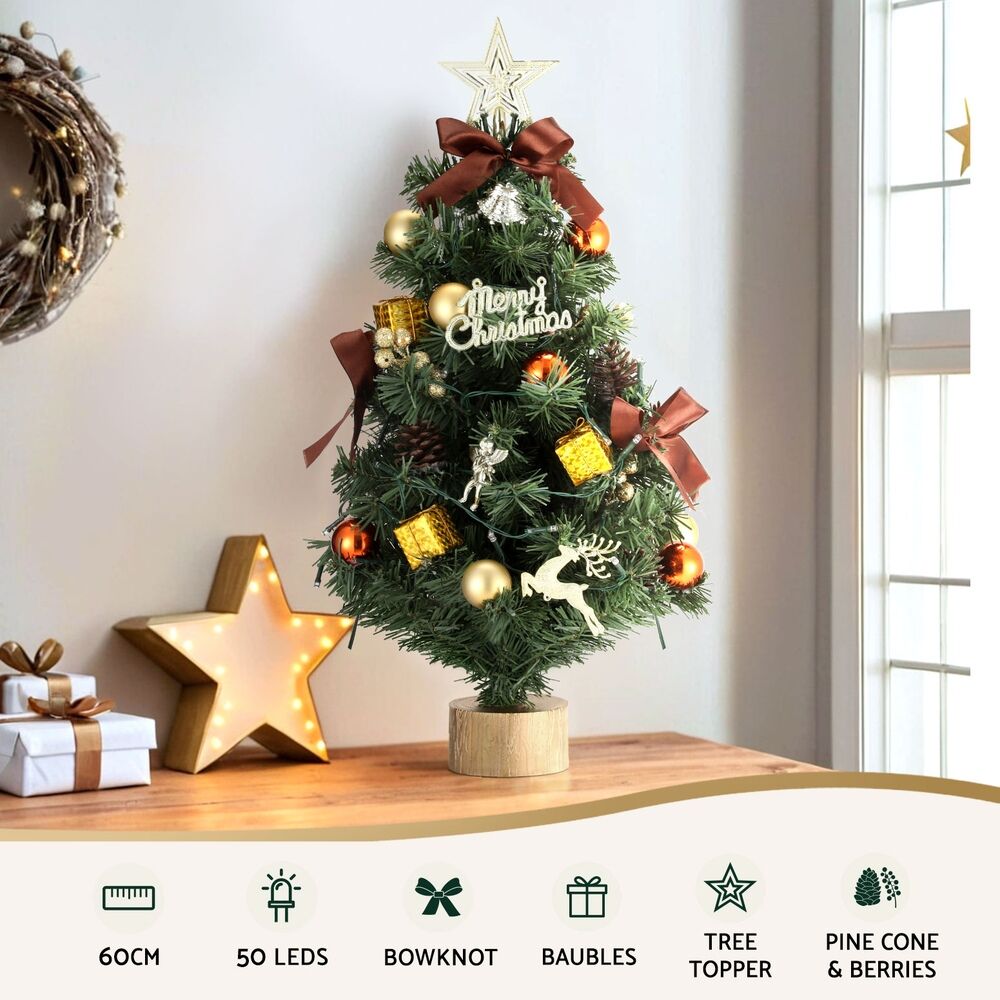 Tabletop Christmas Tree 60CM LED Xmas Tree Tree Topper Ornaments Price