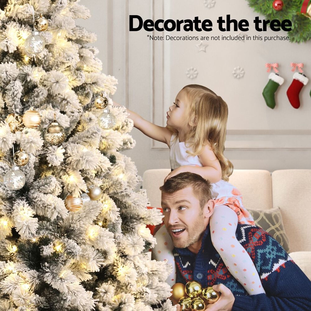 Christmas Tree 2.1m Snow Flocked LED Xmas Decoration 8 Light Modes Price