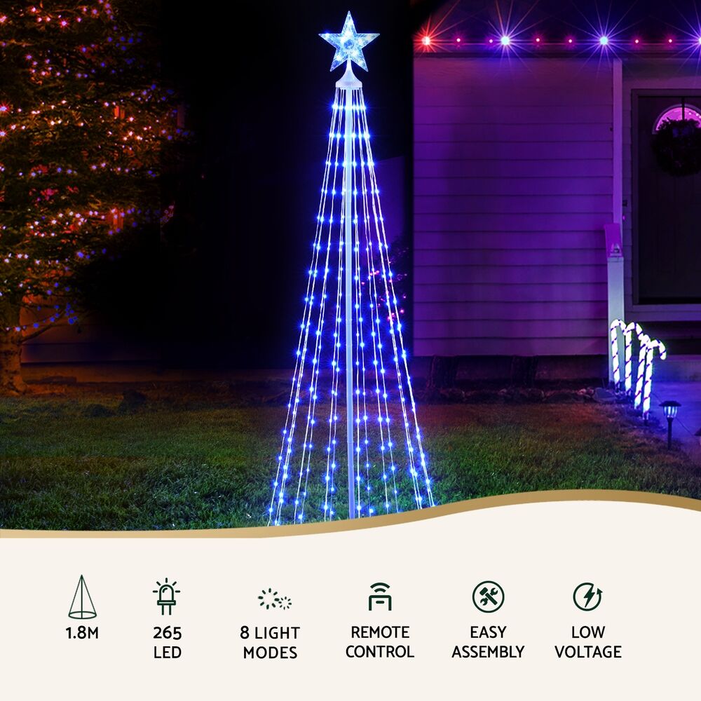 Christmas Tree 1.8m 265 RGB LED Fairy Lights Xmas Trees Decoration Price