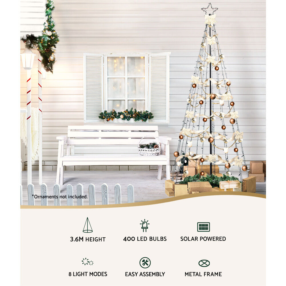 Solar Christmas Tree 3.6M Xmas Tree Decorations 8 Light Modes Price