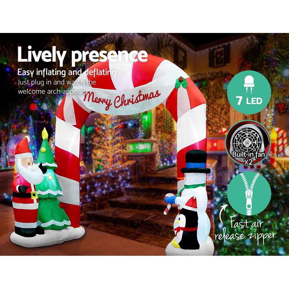 Christmas Inflatable Archwary Santa 3M Illuminated Decorations Price