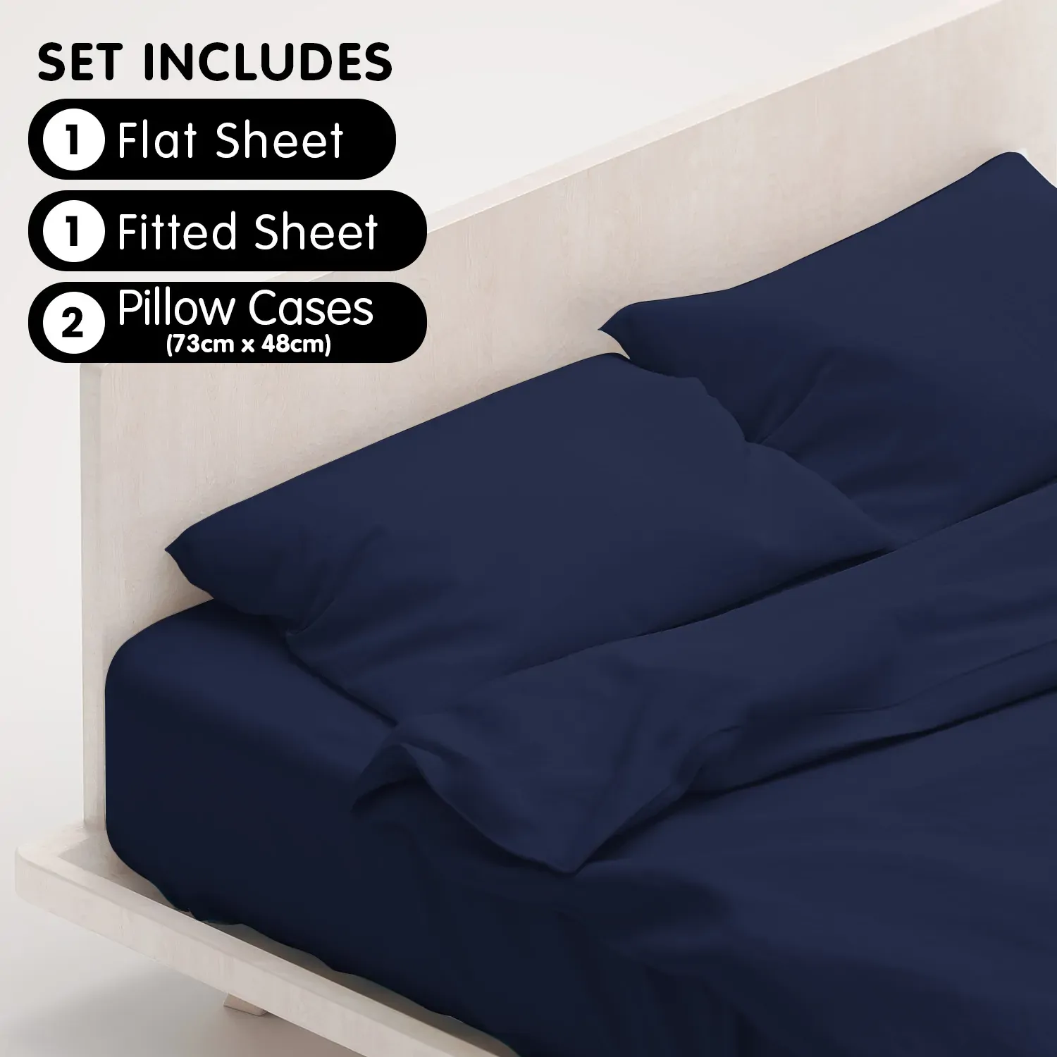 4pc 1000 Thread Count Cotton Rich Queen Bed Sheet Gift Pack CVC Microfibre Blend in Navy Price
