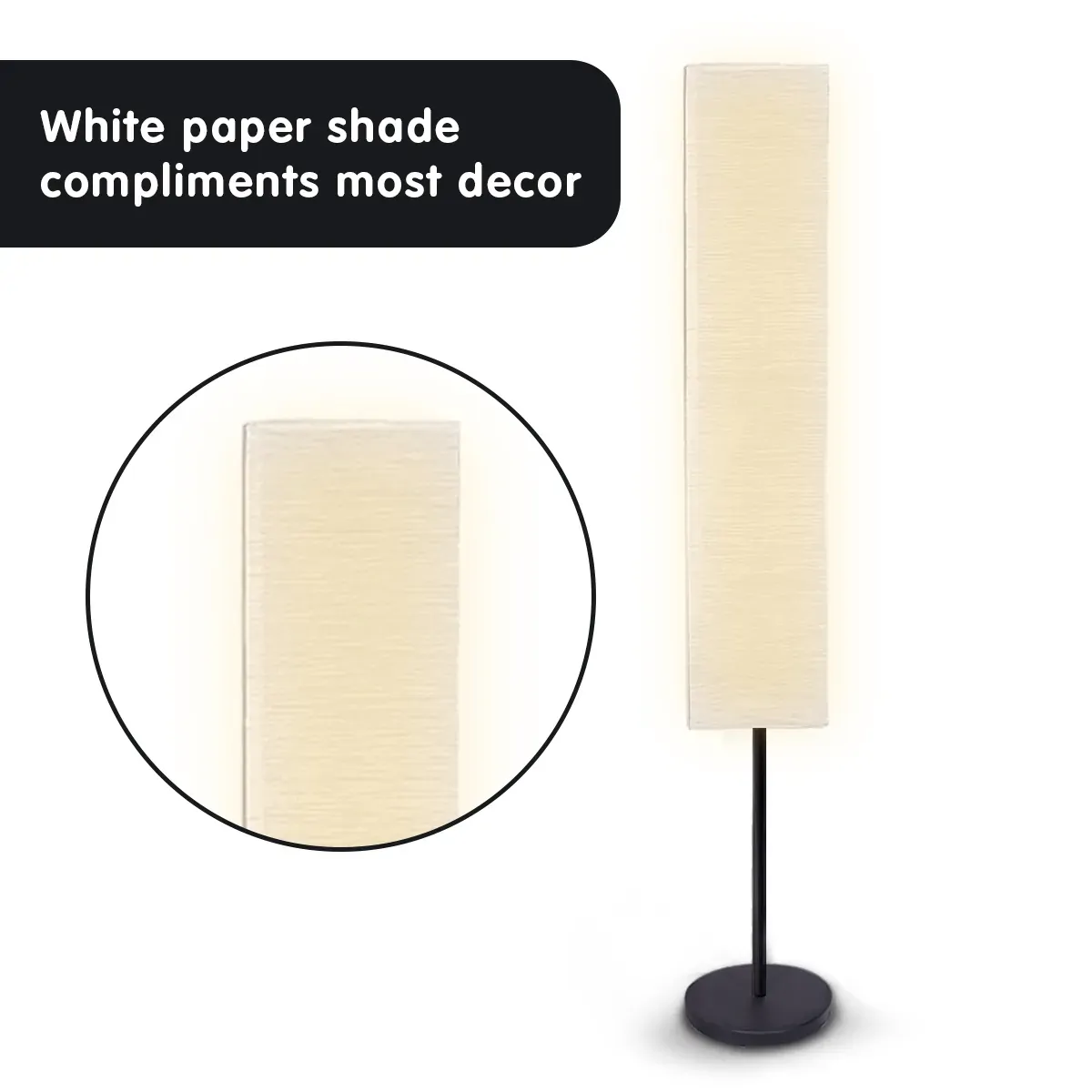 Sarantino Metal Floor Lamp with White Paper Wrinkle Shade Light Stand Price