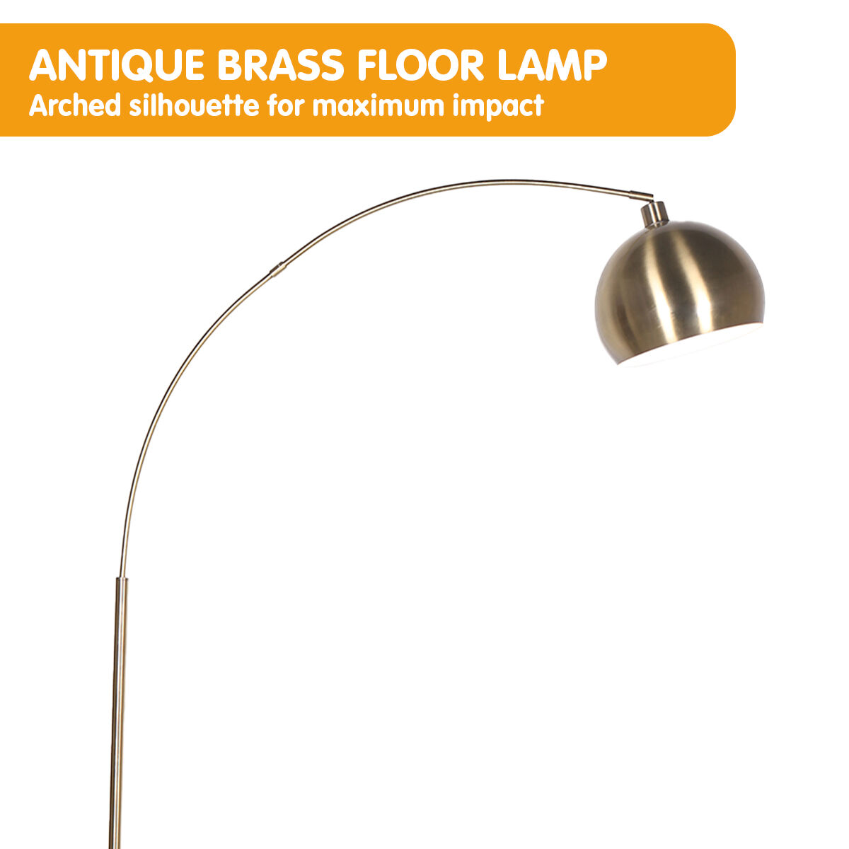 Sarantino Arc Floor Lamp Antique Brass Finish with Marble Base Price