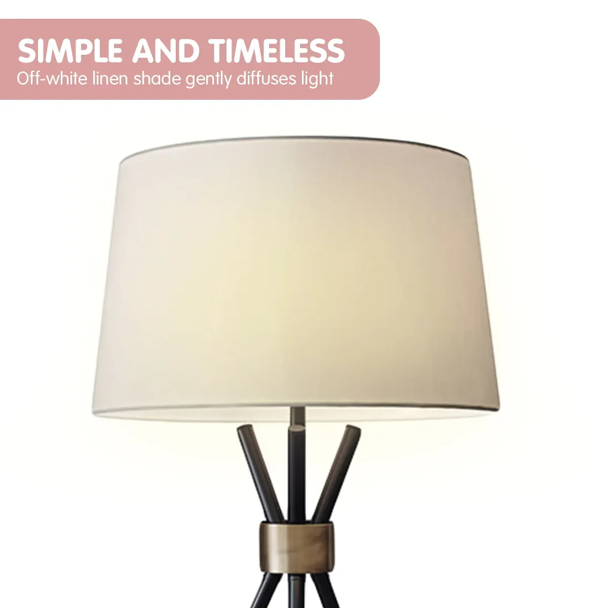 Sarantino Metal Tripod Table Lamp with Antique Brass Accent Price