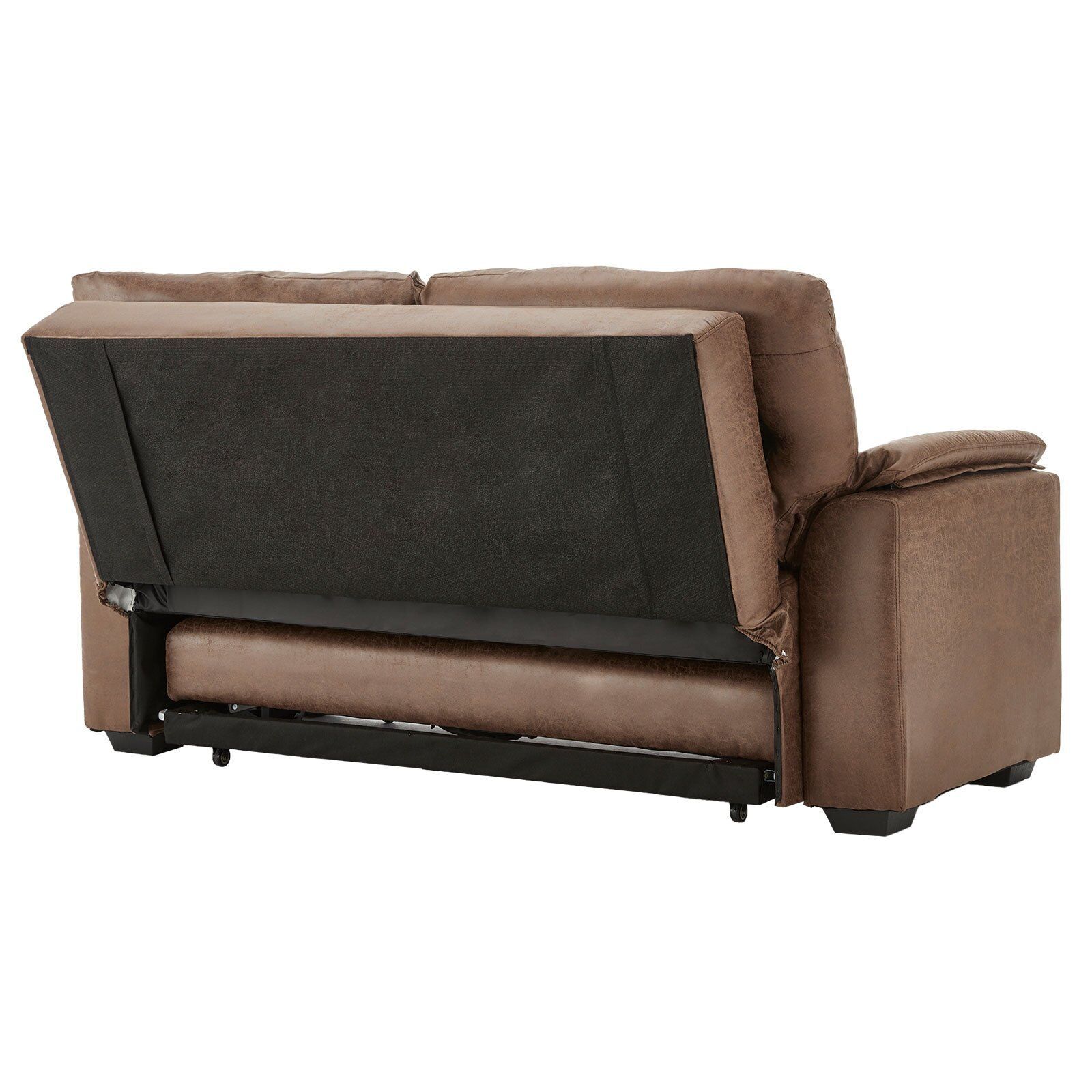 Sarantino Distressed Faux Leather Sofa Bed Couch Lounge - Brown Price