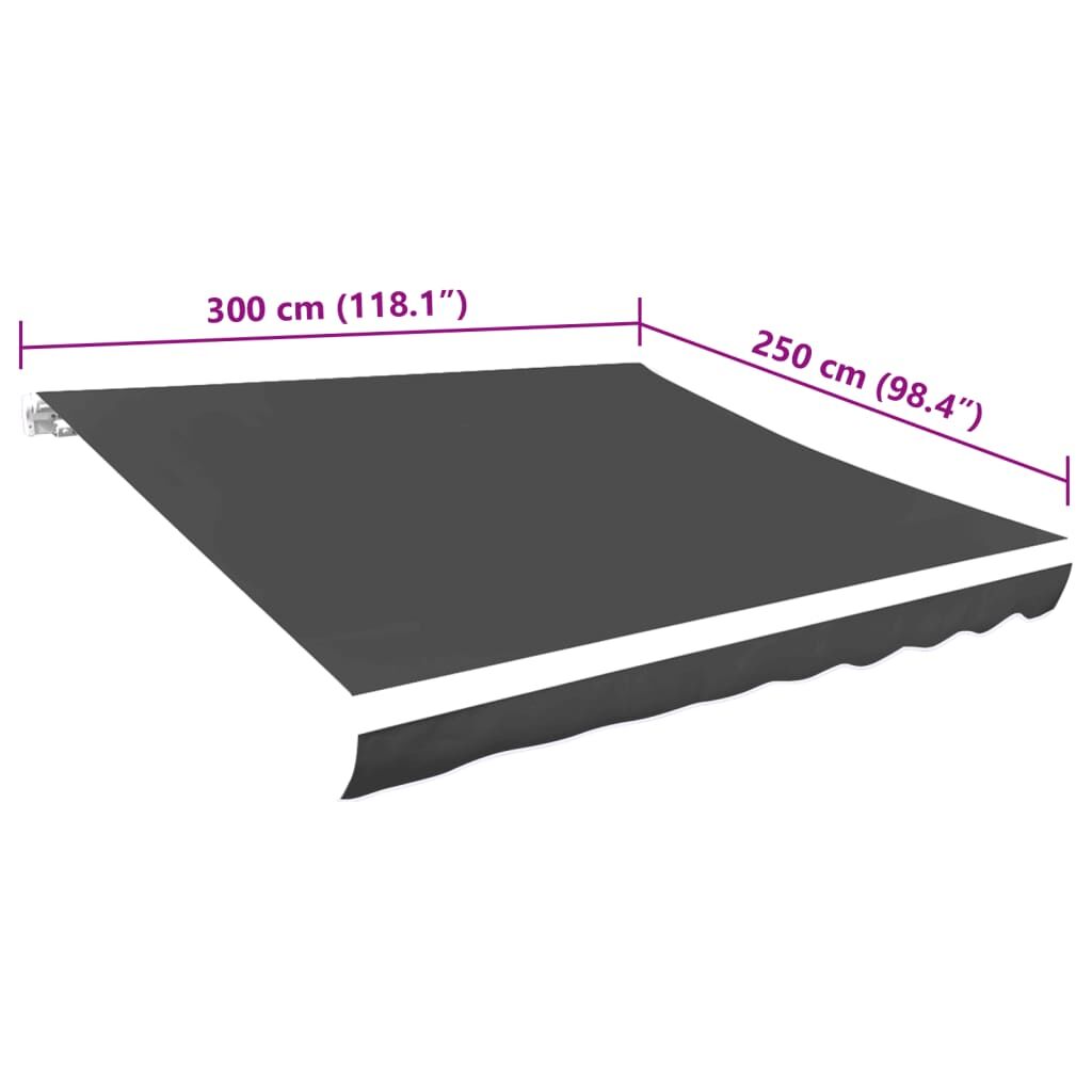 Awning Top Sunshade Canvas Anthracite 300x250 cm Price