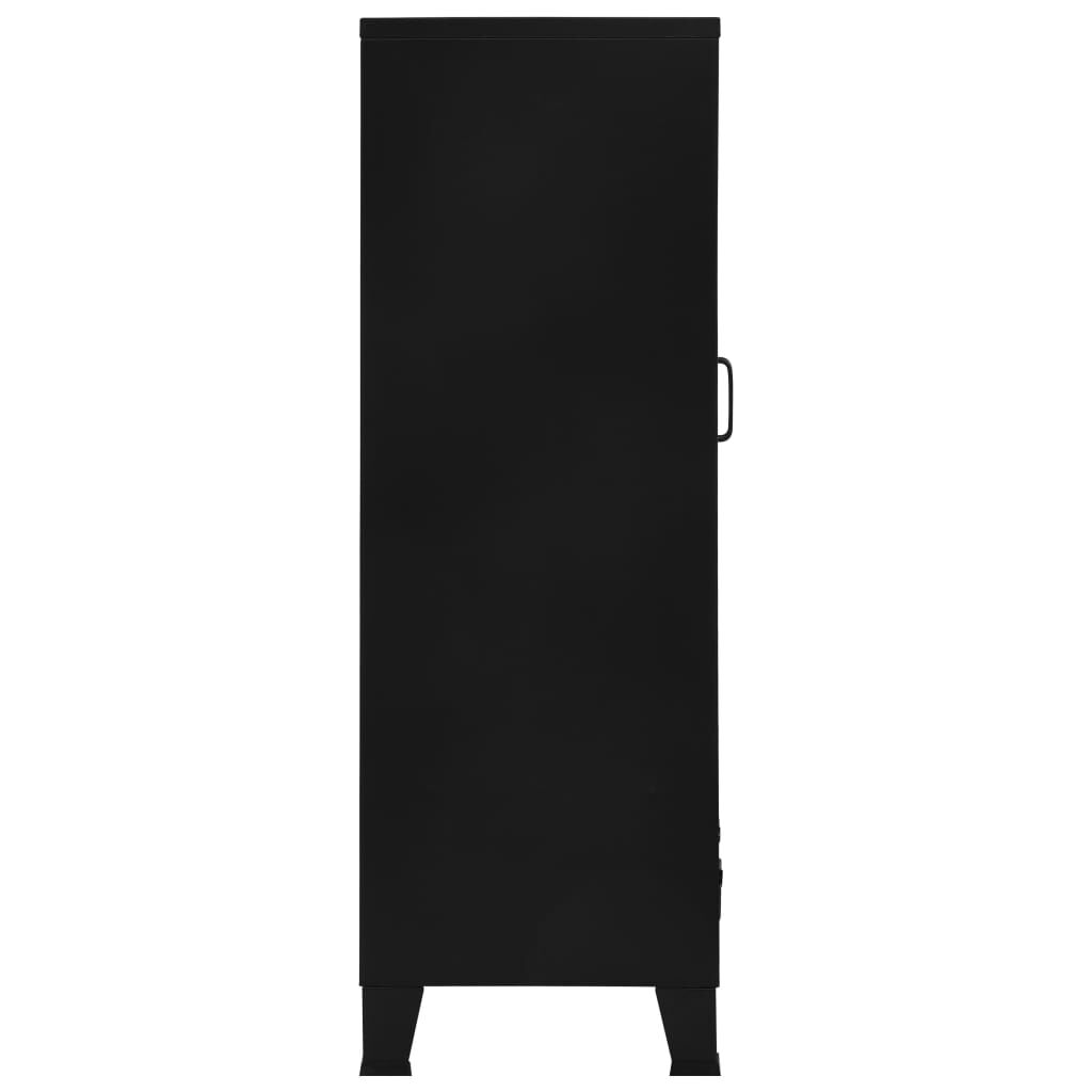 Office Cabinet with Mesh Doors Industrial Black 75x40x120 cm Steel Price