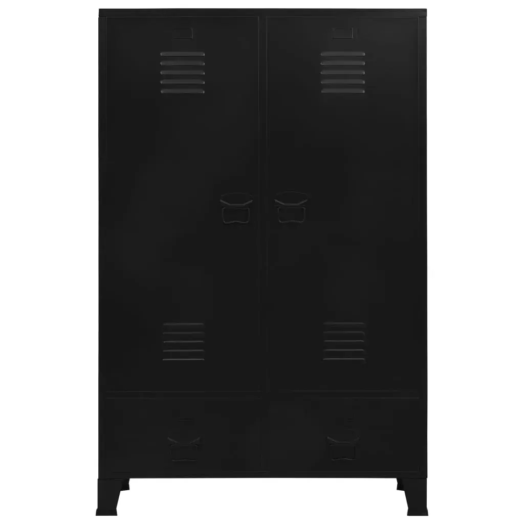 Wardrobe Industrial Black 90x40x140 cm Steel Price