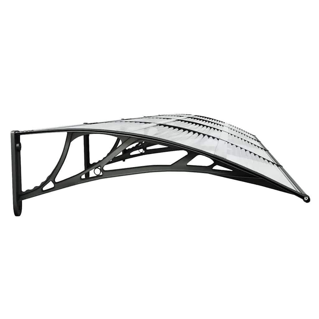 Door Canopy Black and Transparent 400x75 cm Polycarbonate Price