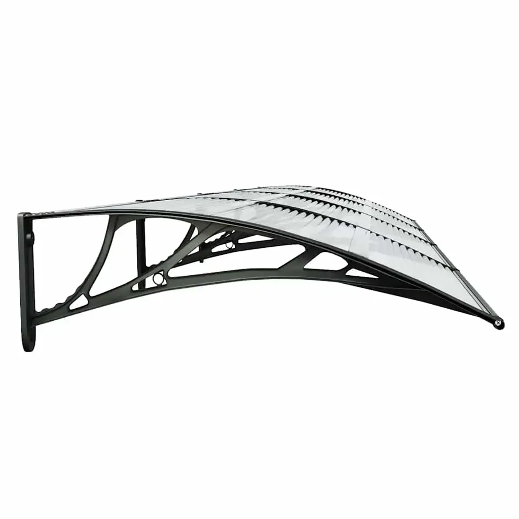 Door Canopy Black and Transparent 400x75 cm Polycarbonate Price