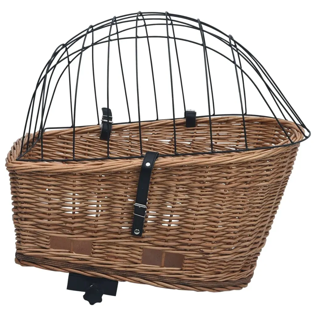 Bike Rear Basket with Cover 55x31x36 cm Natural Willow Price