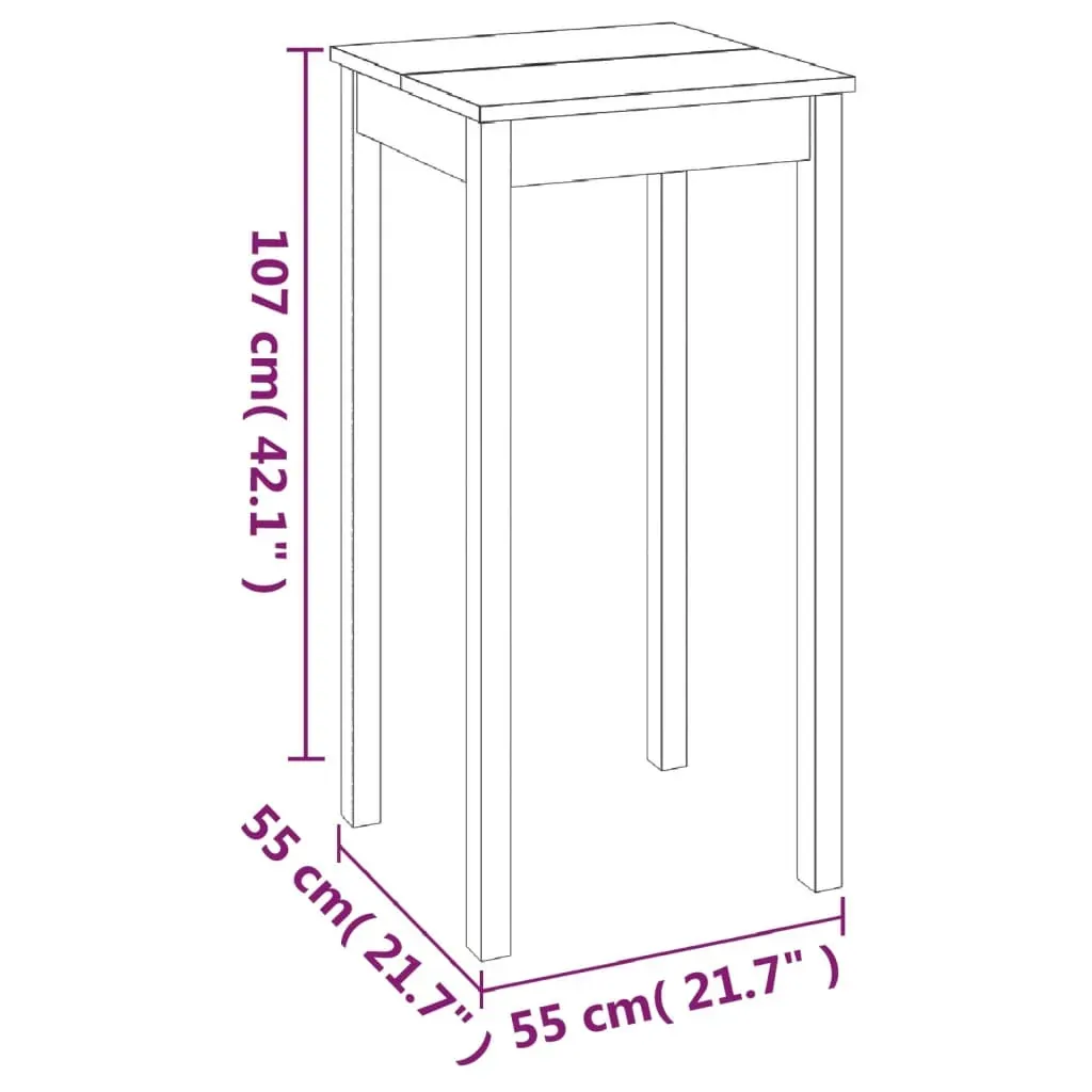 Bar Table MDF Black 55x55x107 cm Price