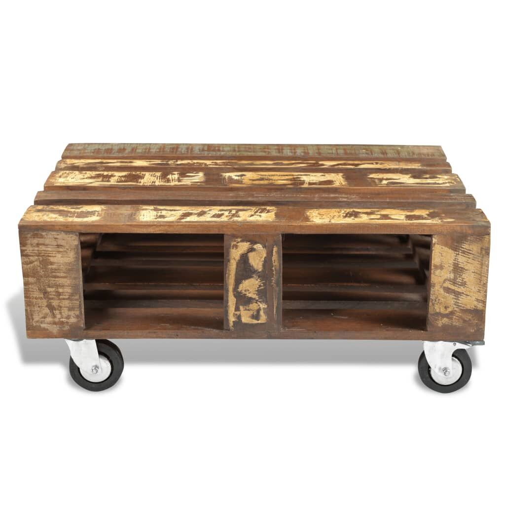 Coffee Table with 4 Wheels Reclaimed Wood Price