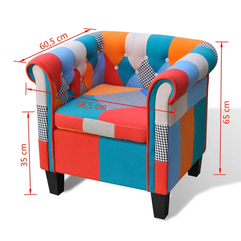 Armchair with Patchwork Design Fabric Price