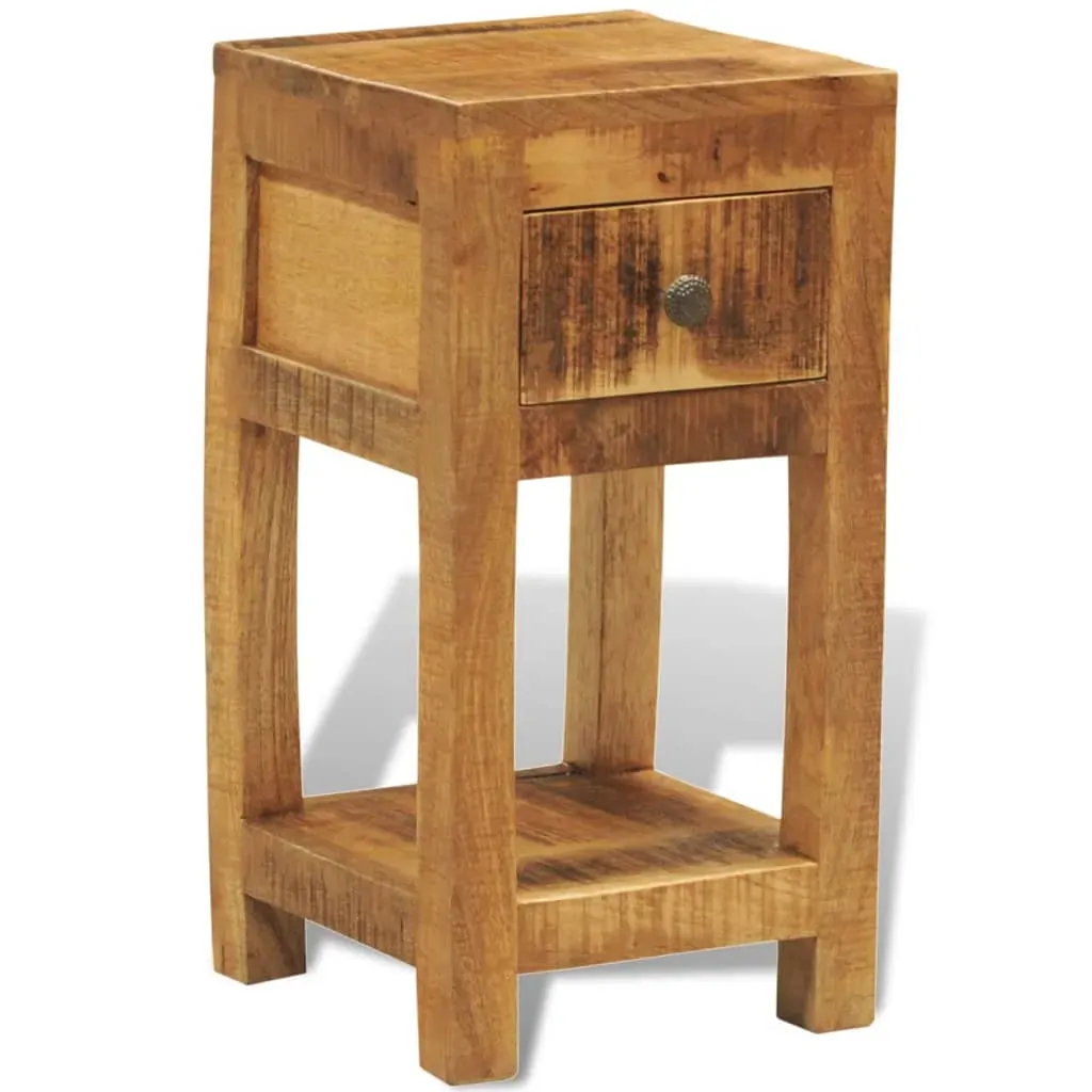 Nightstand with 1 Drawer Solid Mango Wood Price