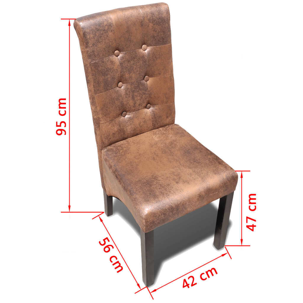 Dining Chairs 2 pcs Brown Faux Leather Price