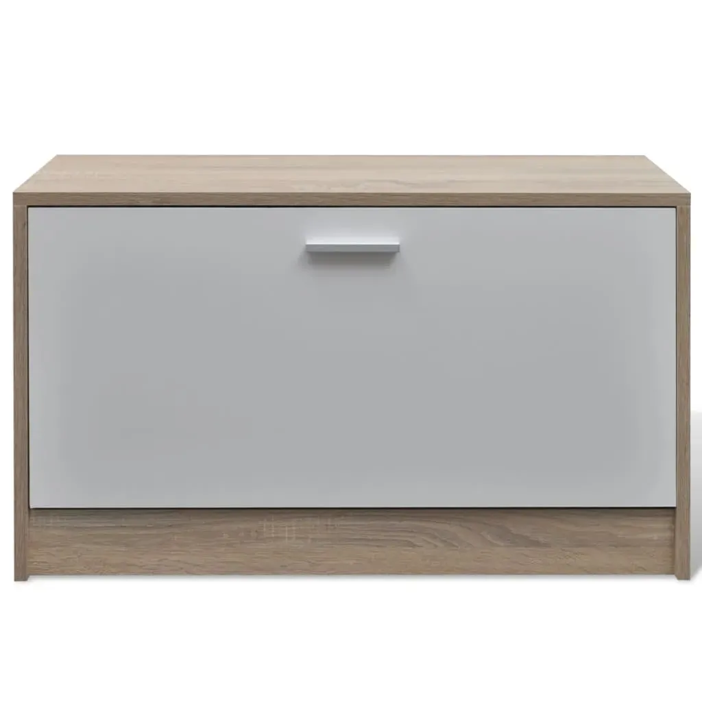 Oak and White 3-in-1 Wooden Shoe Cabinet Set Price