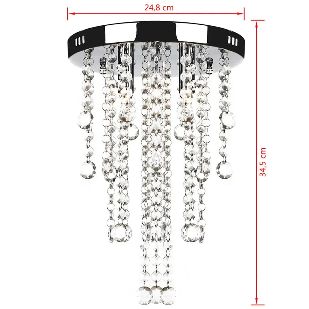 White Metal Ceiling Lamp with Crystal Beads Price