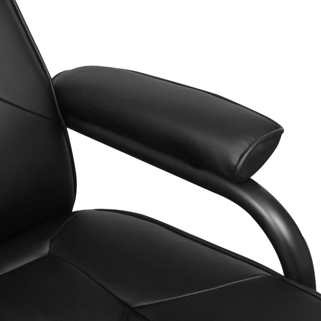 TV Armchair with Footstool Black Faux Leather Price