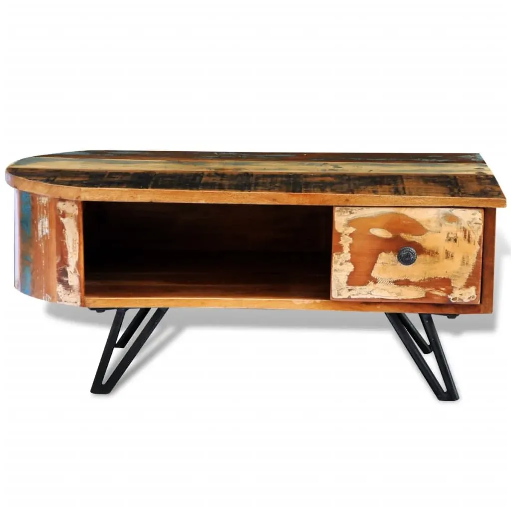 Coffee Table with Iron Pin Legs Solid Reclaimed Wood Price