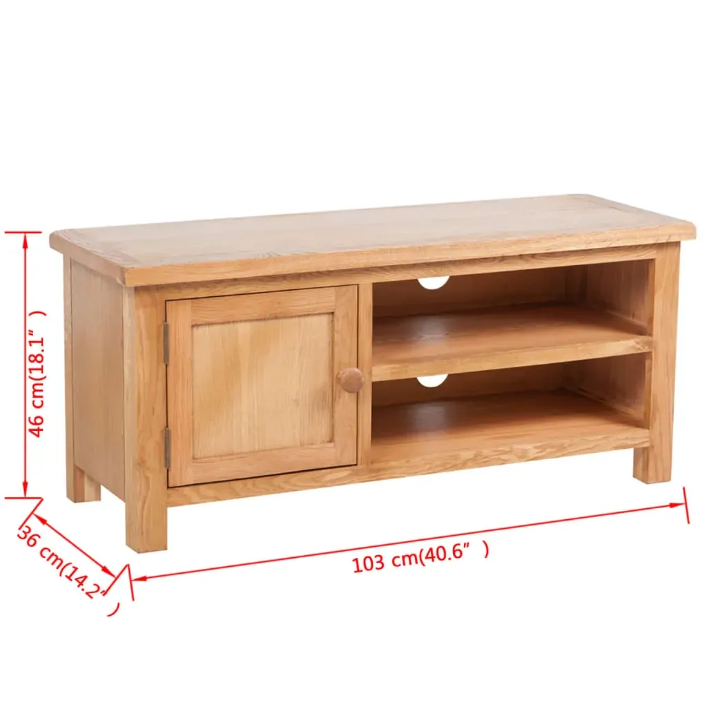 TV Cabinet 103 x 36 x 46 cm Solid Oak Wood Price