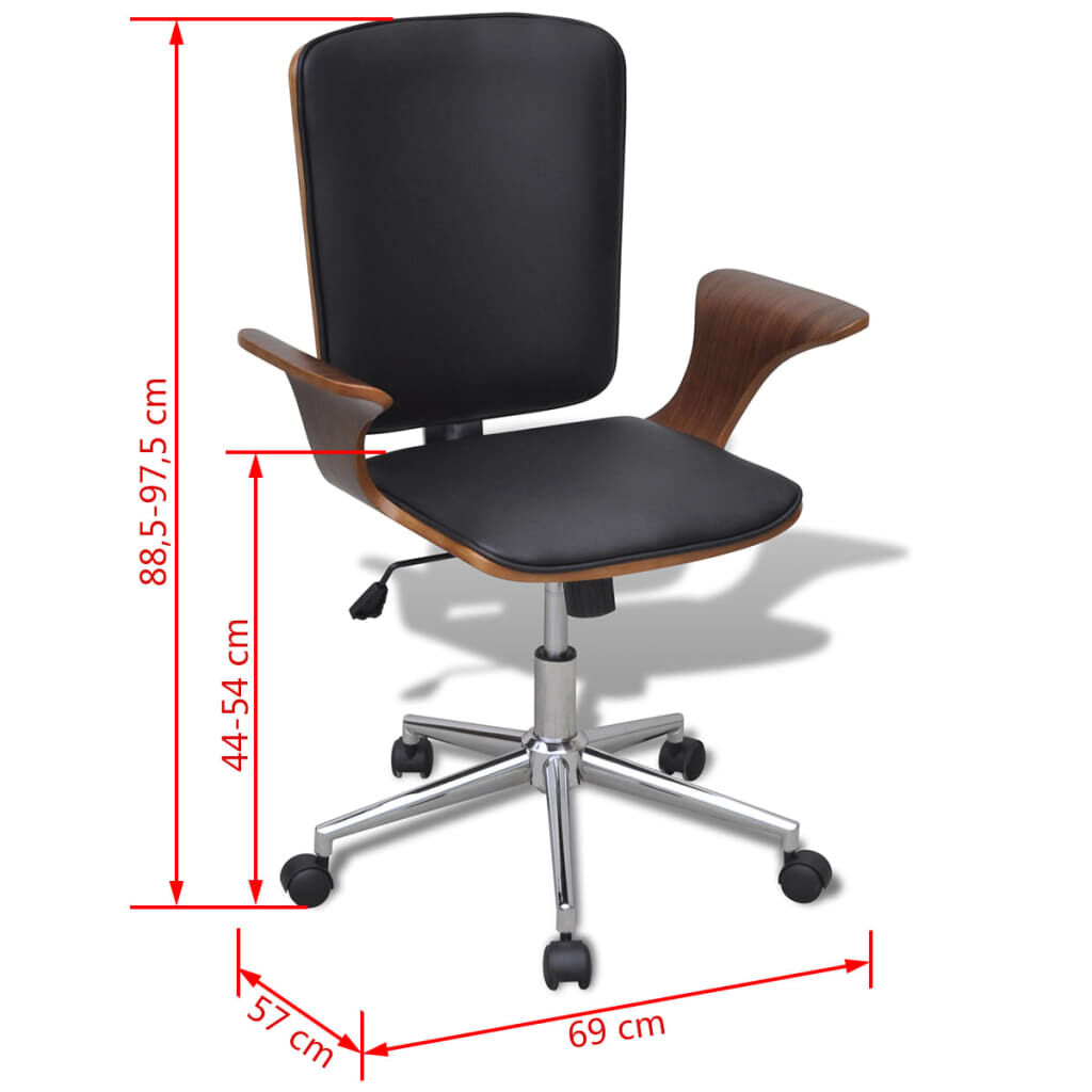 Swivel Office Chair Bentwood with Artificial Leather Upholstery Price