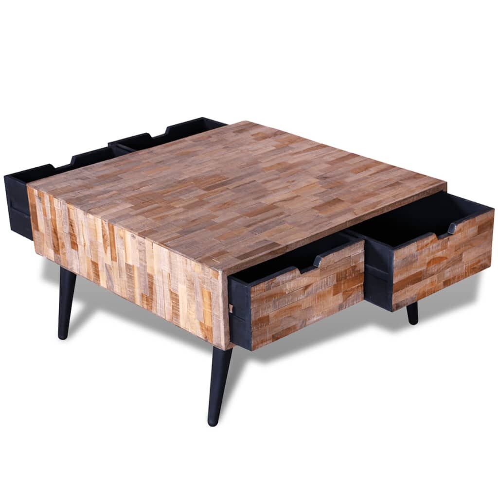 Coffee Table with 4 Drawers Reclaimed Teak Wood Price
