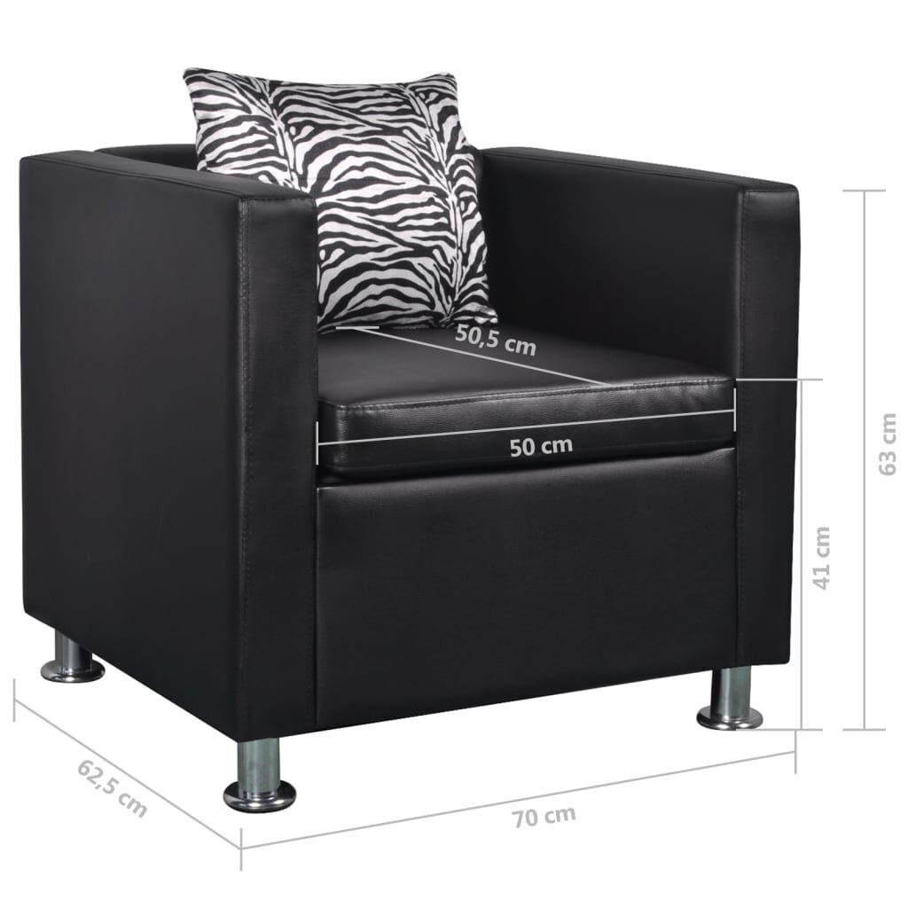 Armchair Black Faux Leather Price