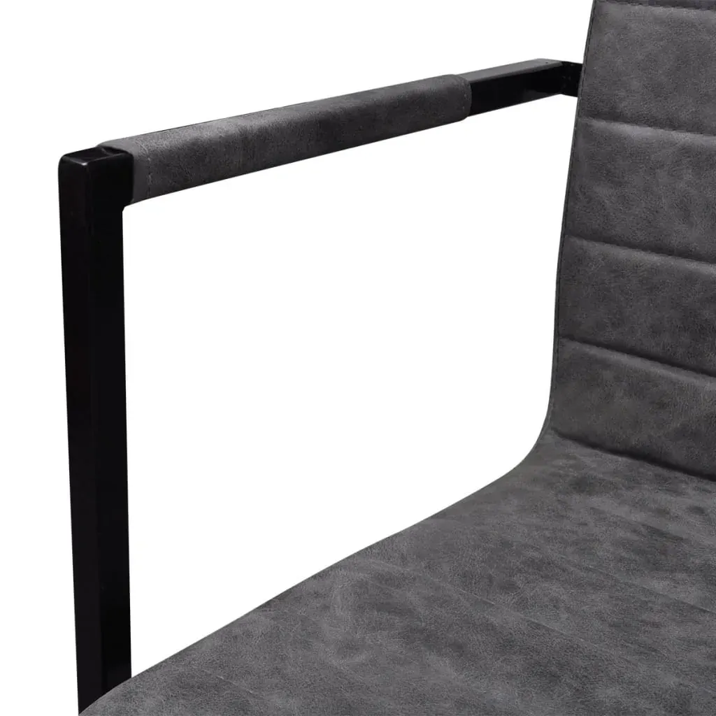 Cantilever Dining Chairs 2 pcs Grey Faux Leather Price