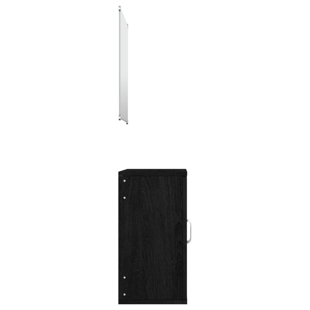 2 Piece Bathroom Furniture Set Black Engineered Wood Price